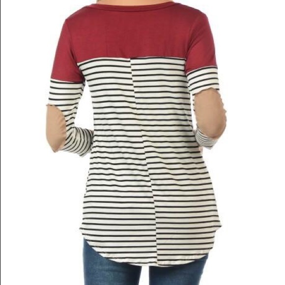 Tops - Soft stretchy knit fabric, suede elbow patches!